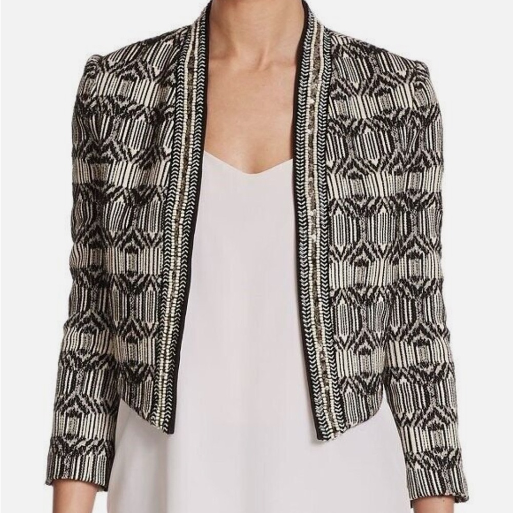 Black and White Patterned Women's Jacket